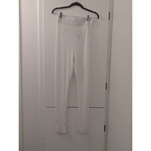 The Naked Tiger White Ribbed High-Waisted Leggings With Stretch